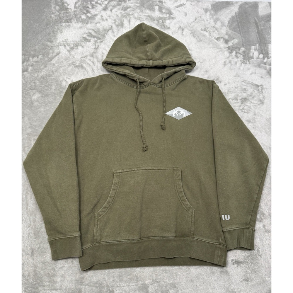 KUIU Hoodie Sweatshirt Mens Medium Green Fleece Pullover Ultralight Hunting Logo